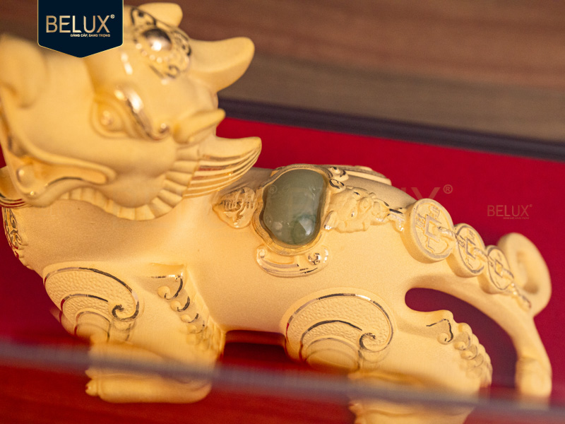 Tượng Tỳ Hưu dát vàng cát&nbsp;15x7.5x11cm